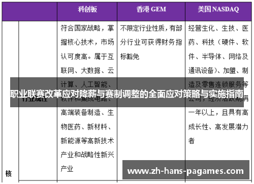 职业联赛改革应对降薪与赛制调整的全面应对策略与实施指南