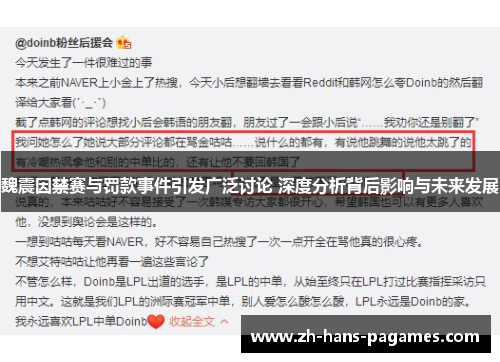 魏震因禁赛与罚款事件引发广泛讨论 深度分析背后影响与未来发展